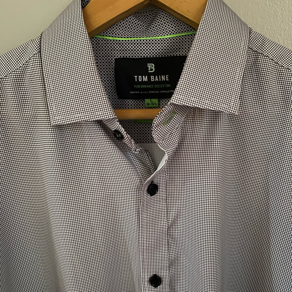 Tom Blaine Gray Button Down Performance Shirt Siz… - image 2